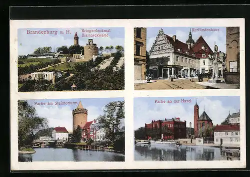 AK Brandenburg /Havel, Kurfürstenhaus, Partie am Steintor