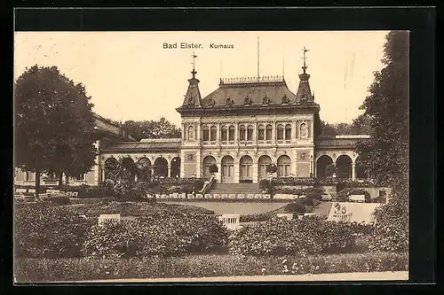 AK Bad Elster, Kurhaus mit Grünanlage