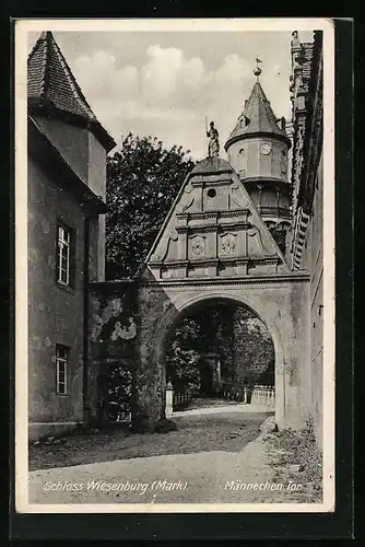 AK Wiesenburg, Männechen Tor am Schloss