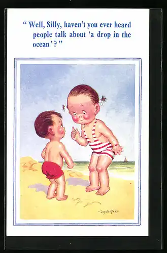 Künstler-AK Donald McGill: A drop in the ocean