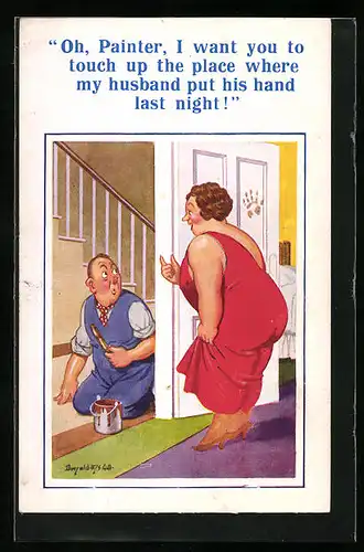 Künstler-AK Donald McGill: Oh, Painter, I want you...