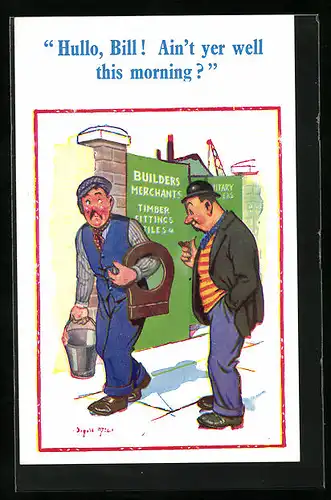 Künstler-AK Donald McGill: Ain`t yer well this morning?