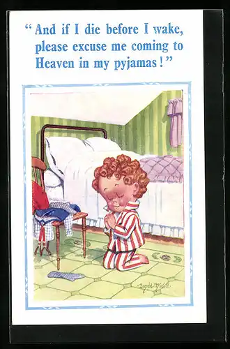 Künstler-AK Donald McGill: And if I die before I wake...