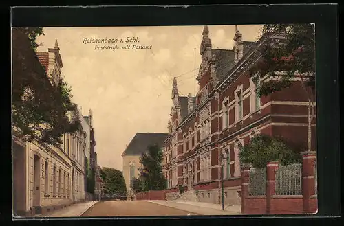 AK Reichenbach, Poststrasse mit Postamt