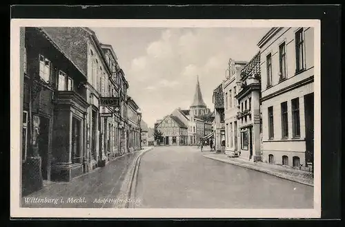 AK Wittenburg i. Meckl., Strasse mit Geschäften