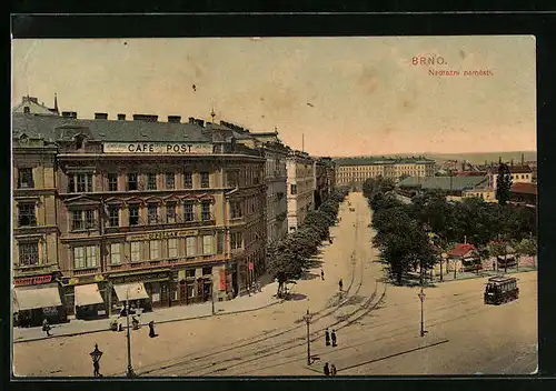 AK Brünn / Brno, Nádrazni námesti, Tramway