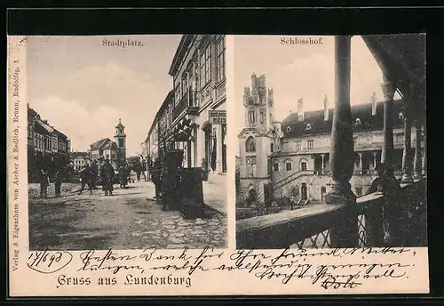 AK Lundenburg, Stadtplatz, Schlosshof