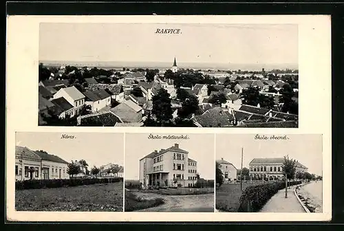 AK Rakvice, Náves, Skola mestanská, Skola obecna