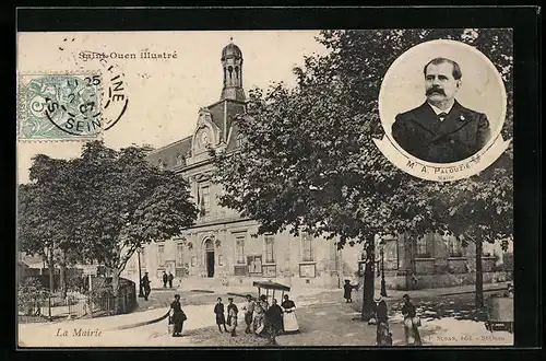 AK Saint-Ouen, la Mairie, Portrait A. Palouzie