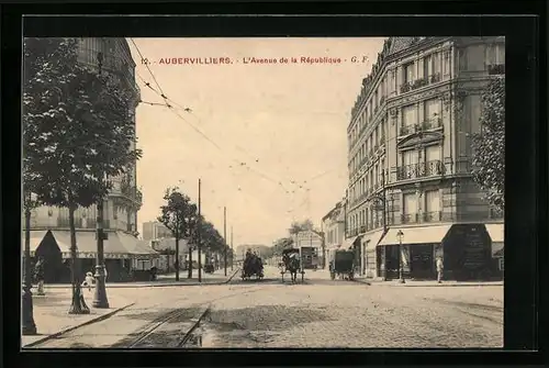 AK Aubervilliers, l'Avenue de la République