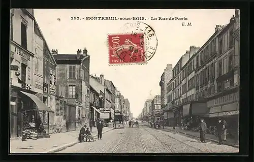 AK Montreuil-sous-Bois, la Rue de Paris