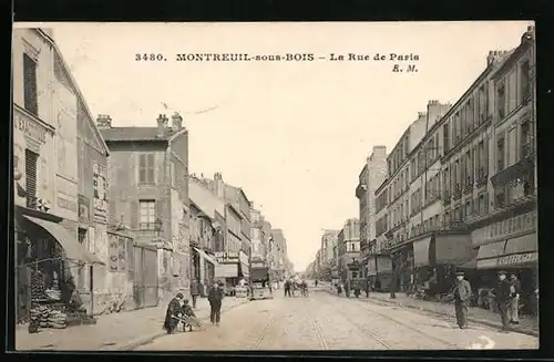 AK Montreuil-sous-Bois, la Rue de Paris