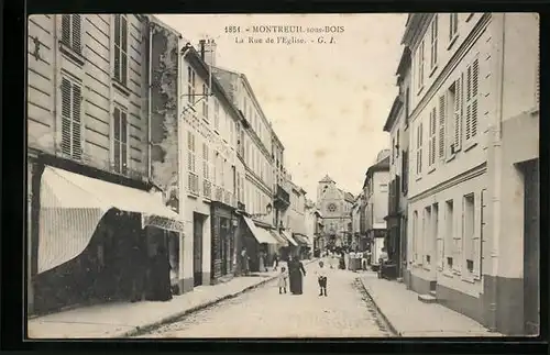 AK Montreuil-sous-Bois, la Rue de l'Eglise