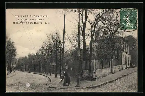 AK Le Pré-St-Gervais, l'Avenue des Lilas et la Rue de Bagnolet