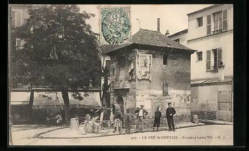 AK Le Pré-St-Gervais, Fontaine Louis XII