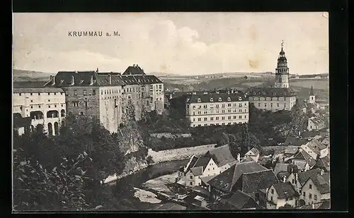 AK Krumau / Cesky Krumlov, Teilansicht der Stadt