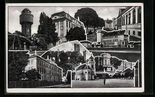 AK Lundenburg, Stadtansichten als Fotomontage