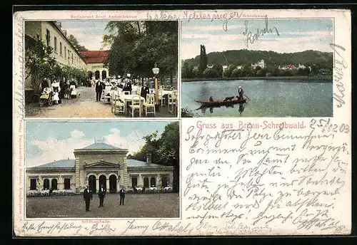 AK Brünn-Schreibwald, Schützenhalle, Restaurant Josef Aschenbrenner, Schreibwald