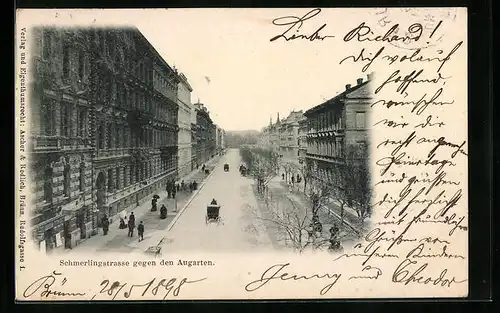 AK Brünn / Brno, Schmerlingstrasse gegen den Augarten