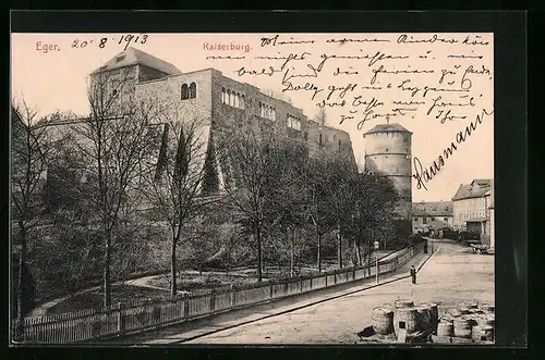 AK Eger, Gesamtansicht der Kaiserburg