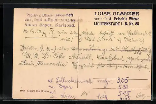 AK Karlsbad, Schlossbrunnen mit Colonnade