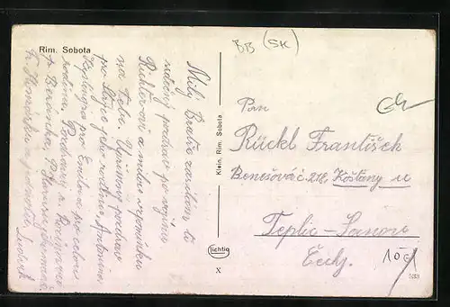 AK Rim. Sobota, verschiedene Gebäudeansichten