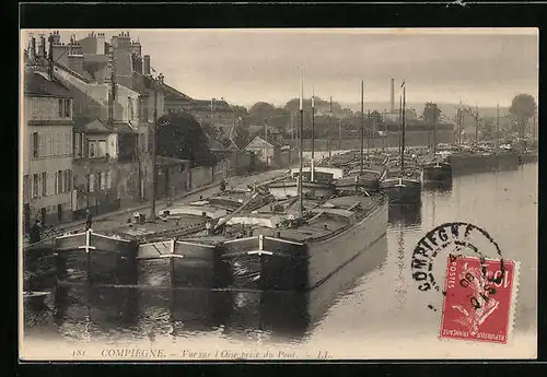 AK Compiègne, Vue sur l'Oise prise du Pont