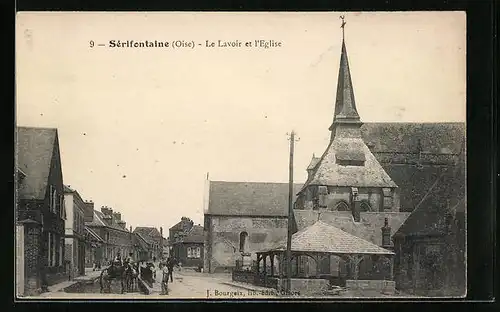 AK Sérifontaine, le Lavoir et l'Eglise