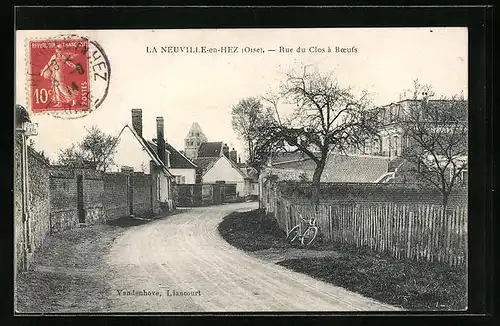 AK La Neuville-en-Hez, Rue du Clos à Boeufs