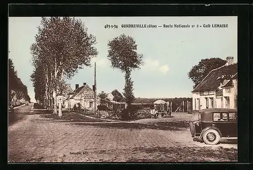 AK Gondreville, Route Nationale No. 2, Café Lemaire