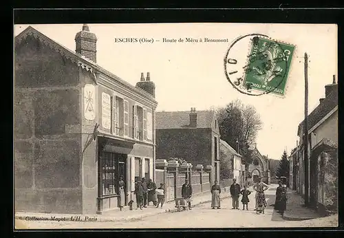 AK Esches, Route de Méru à Beaumont