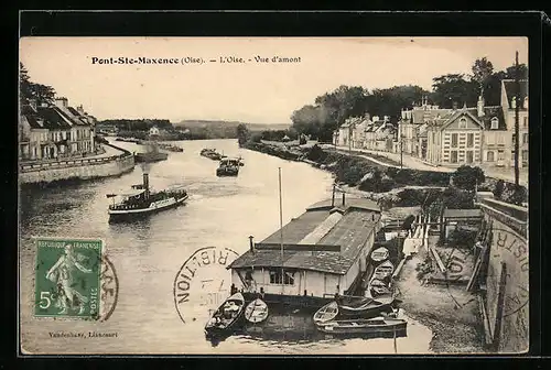 AK Pont-Sainte-Maxence, l'Oise, Vue d'amont