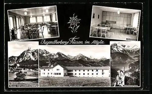 AK Füssen / Allgäu, Jugendherberge, Schloss Neuschwanstein