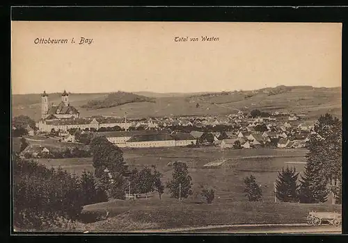 AK Ottobeuren / Bayern, Totale von Westen gesehen