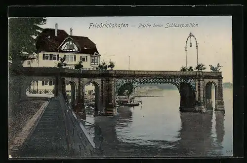 AK Friedrichshafen i. B., Partie am Schlosspavillon