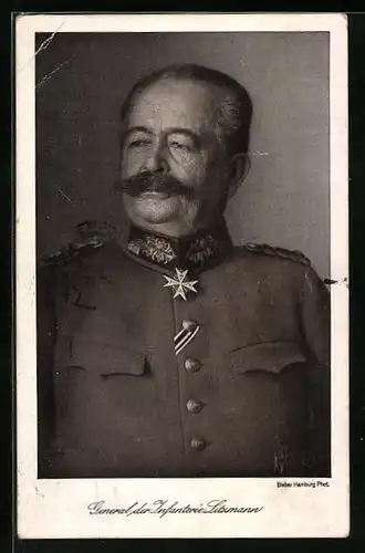 AK General der Infanterie-Litzmann in Uniform und Eisernem Kreuz