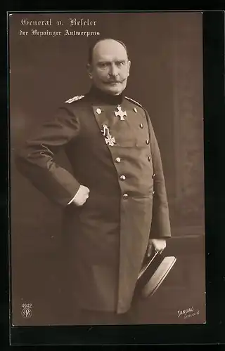 AK General v. Beseler, der Bezwinger Antwerpens stehend in Uniform mit Eisernem Kreuz, Heerführer