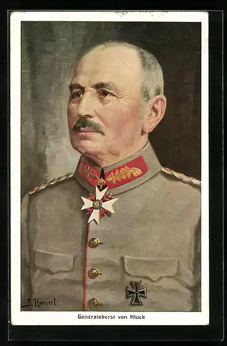 Künstler-AK Generaloberst von Kluck, in Uniform portraitiert, Heerführer