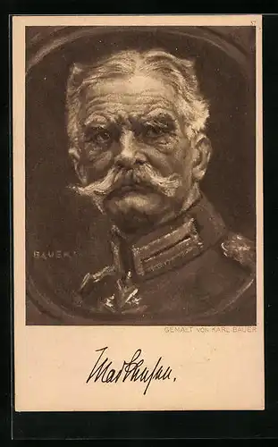 Künstler-AK Eberhard von Mackensen, Portrait des gealterten Heerführers