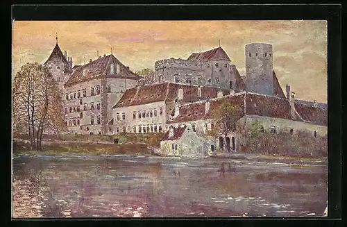 Künstler-AK Neuhaus / Jindrichuv Hradec, Starobyly Zamek