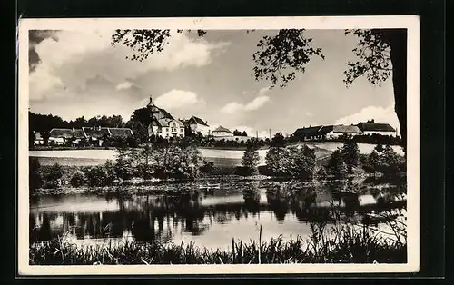 AK Lnare, Blick vom Ufer auf das Kloster