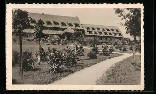 AK Stachy, Javornik na Sumave, Parkanlagen vor der Schwehlahütte