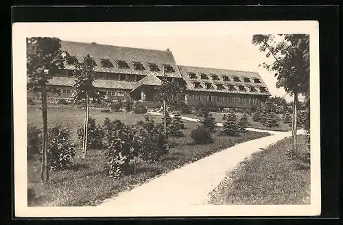 AK Stachy, Javornik na Sumave, Parkanlagen vor dem Berghotel Svehlahütte