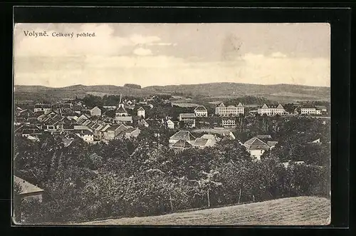 AK Volyne na Sumave, Blick von den Feldern über die gesamte Stadt