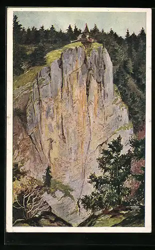 AK Svetoznama Propast Macocha /Moravsky kras, Felswand