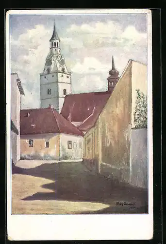 Künstler-AK Ivancice, Vez kostela