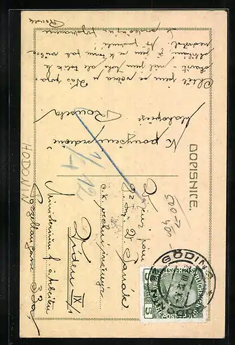 Künstler-AK Göding / Hodonin, Dum Morav. Umelcu