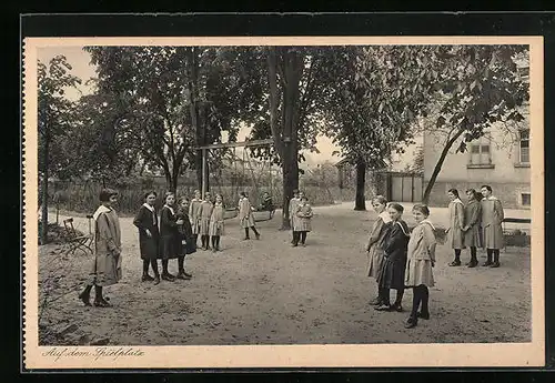 AK Speyer a. Rh., Kloster St. Magdalena, Pensionat, Kinder auf dem Spielplatz