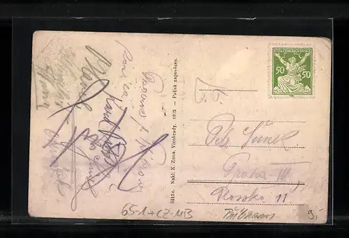 AK Pribram, Teilansicht mit Bahnhof