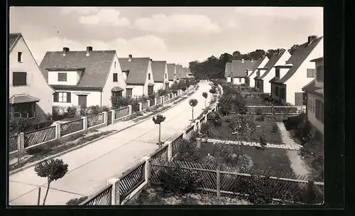 AK Dubnica nad Vahom, Strassenpartie mit Gebäudeansicht